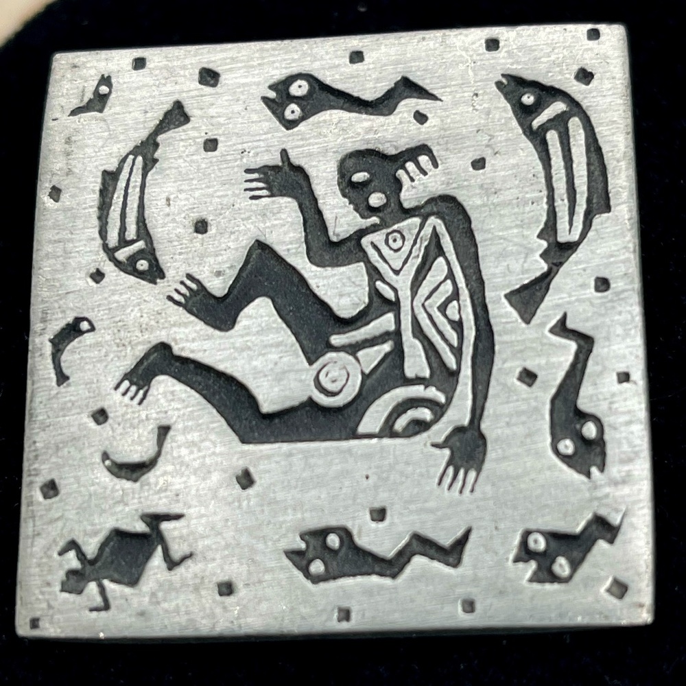 Alice Seely Vintage Pewter Brooch